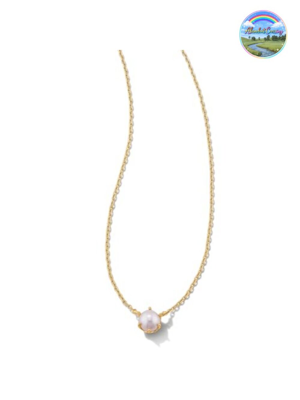 Freshwater Pearl Pendant Necklace with Lobster Clasp, Dainty Chain, 18 Inch